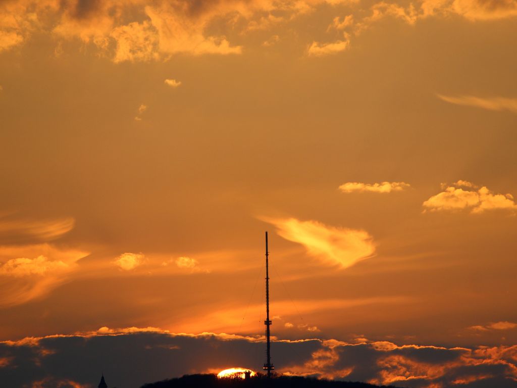 low angle view dramatic sky sunset