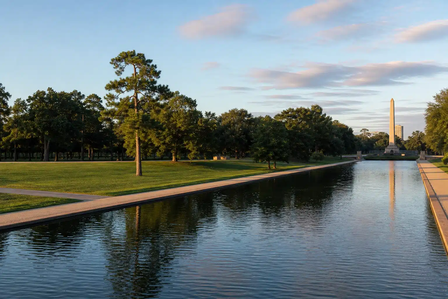 Hermann Park's lake and Japanese garden